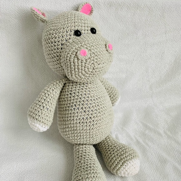 NEW-Handmade crochet hippo - Picture 3 of 4